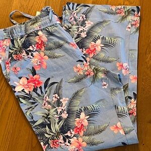 Tommy Bahama Floral Print Pants - Blue and Pink